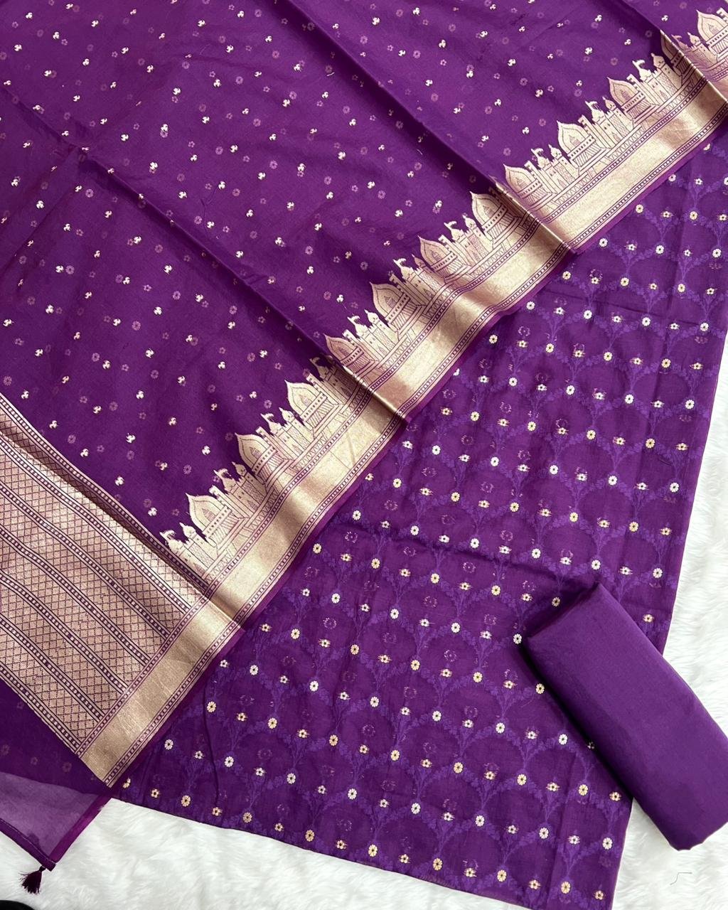 Banarasi chanderi lorex suits.
